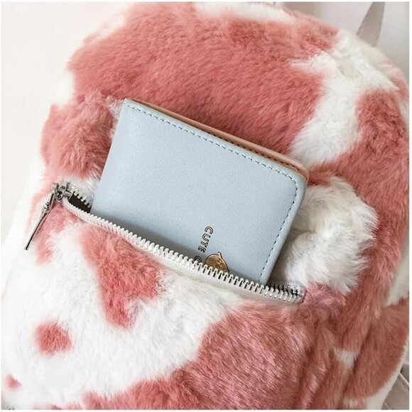 Mini Cow Backpack Animal Style Small Purse for Women Black White main image 4